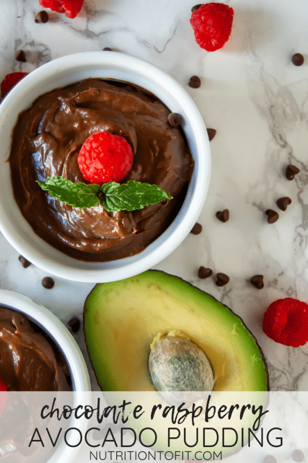 This chocolate raspberry avocado pudding is a perfect healthy dessert full of fruit, healthy fat, fiber, and antioxidants - all from just four ingredients! It's perfect for a simple sweet treat to a special, healthy Valentine's dessert!