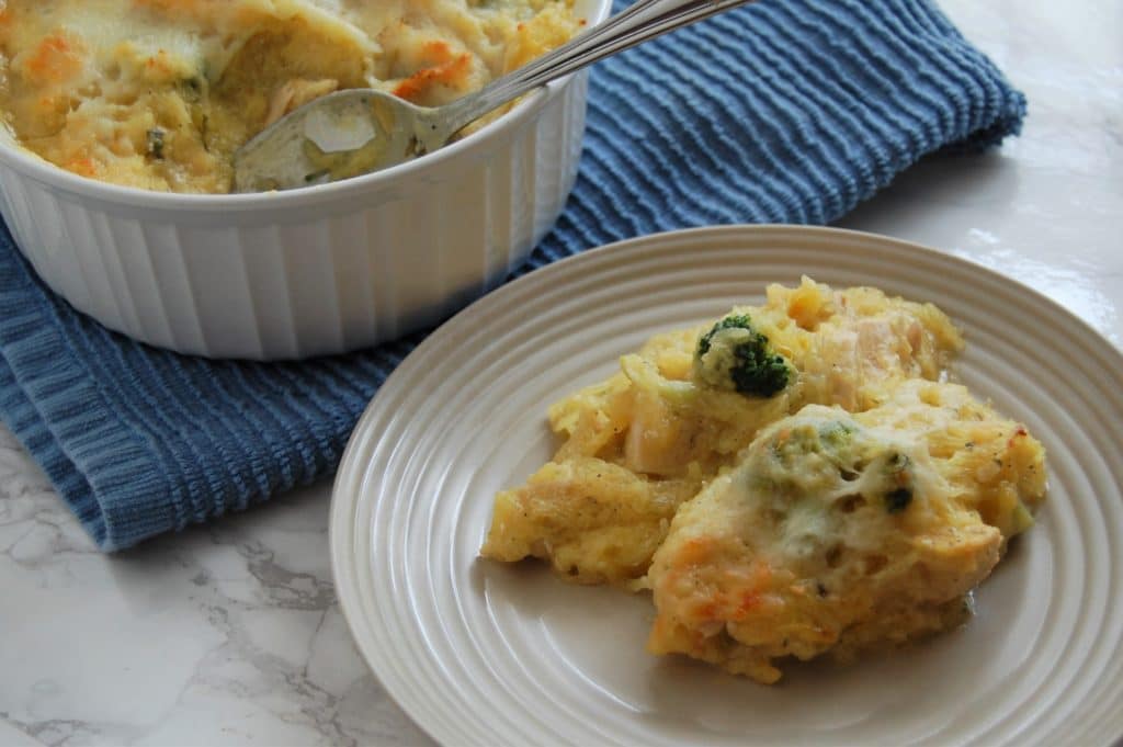 Alfredo Spaghetti Squash Broccoli Chicken