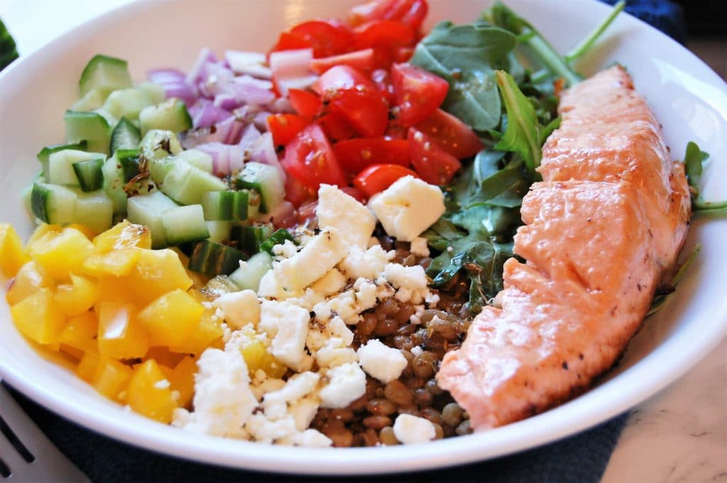 Greek Arugula Power Salad Bowl