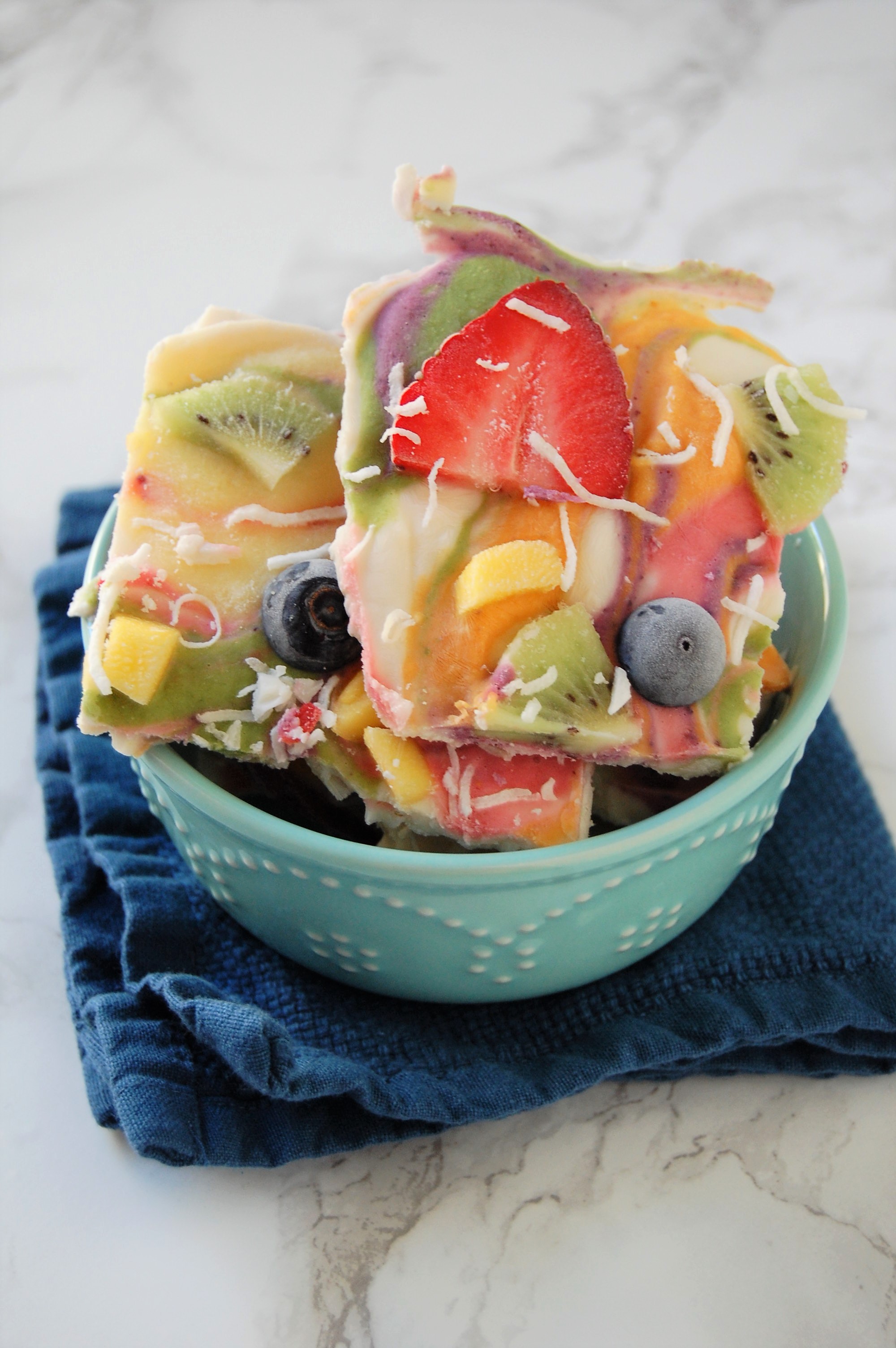 Rainbow Frozen Yogurt Bark | Healthy Recipe | Recipes | Rainbow Food | Frozen Yogurt Bark | Nutrition | Dietitian | Fruits | Vegetables | Fun Food | Cooking with Kids | Healthy Snack | Healthy Treat