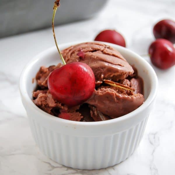 Chocolate cherry almond nice cream is a delicious antioxidant-packed summer treat with no added sugar!