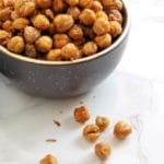 Rosemary Cumin Roasted Chickpeas make a delicious, crunchy, fiber-filled snack or appetizer. They're easy to make and very food allergy-friendly.
