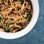 This Green Bean Casserole makes a perfect Thanksgiving side dish the whole family can enjoy. It has less than 10 ingredients, is vegan, easy, and very food allergy-friendly.