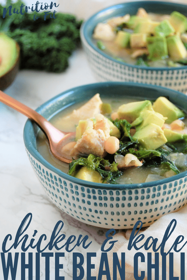 This Chicken & Kale White Bean Chili is packed with delicious flavor, family-friendly, and naturally gluten- and dairy-free.