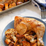 Smoky Spiced Lemon Chicken Leg Quarters are an affordable, flavorful sheet pan dinner. Little hands-on time for an easy weeknight dinner. Naturally gluten-free, dairy-free, and free of all other top 8 most common food allergens. 