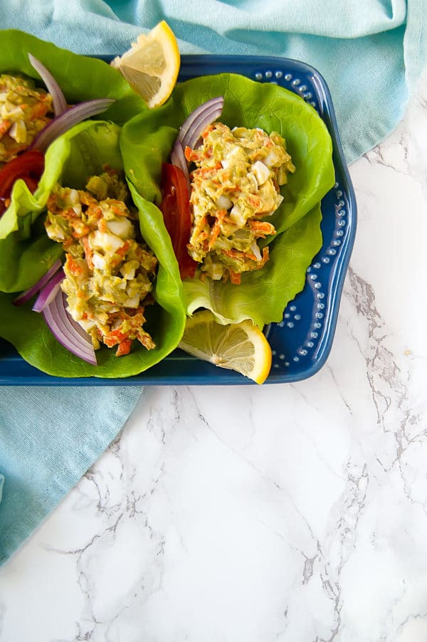 Avocado Veggie Egg Salad is a creative, flavorful, nutritious egg salad, that makes for a more unique hard-boiled egg recipe. It's dairy-free, gluten-free, nut-free, soy-free, and easy to make! | Nutrition to Fit