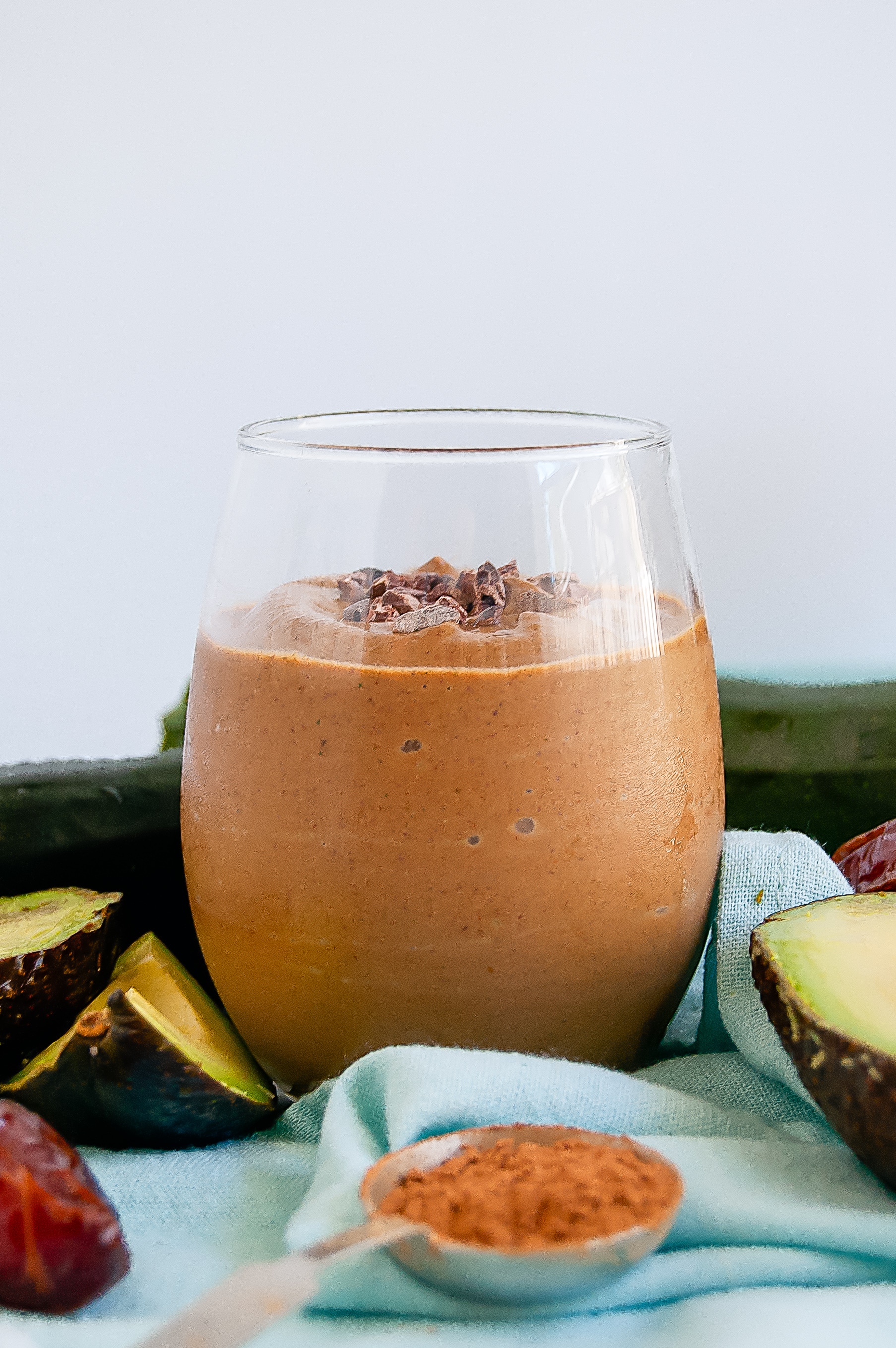 This rich Chocolate Veggie Smoothie is packed with nutrients, veggies, healthy fats, and has zero added sugar! It's dairy-free, gluten-free, nut-free, vegan, and is free of all top eight most common food allergens! Toddler and husband-approved healthy smoothie.