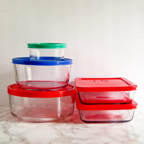 Glass storage containers are an easy swap for plastic containers wen you're aiming to spring clean your kitchen.