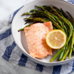 This Easy Sheet Pan Lemon Sesame Salmon is an easy weeknight dinner that takes under 20 minutes from start to finish! | gluten-free, soy-free, nut-free, egg-free, dairy-free | Nutrition to Fit