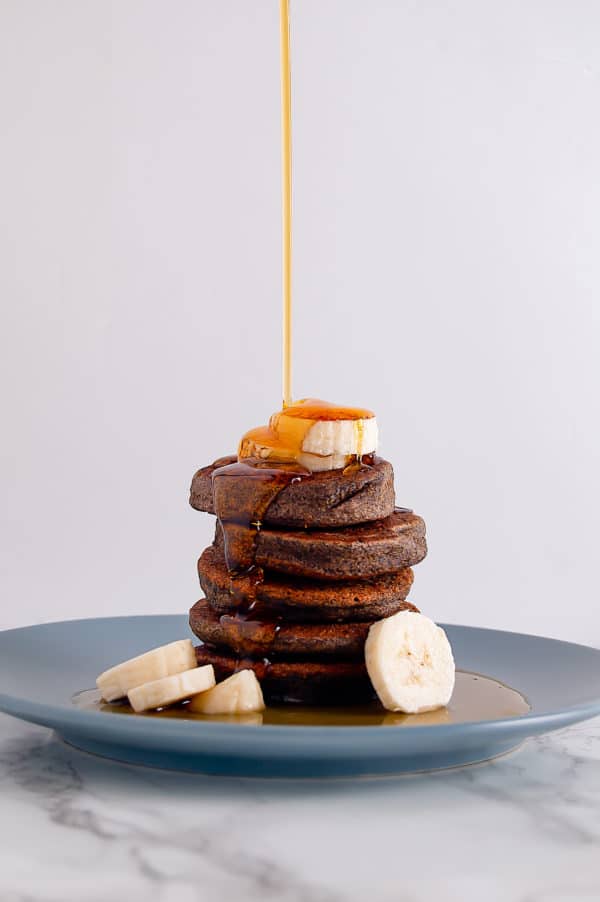 This easy Banana Buckwheat Pancakes recipe combines all ingredients in a blender resulting in a simple, gluten-free, vegan breakfast.