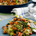 Vegetable Herb Quinoa Pilaf with Roasted Turmeric Chickpeas