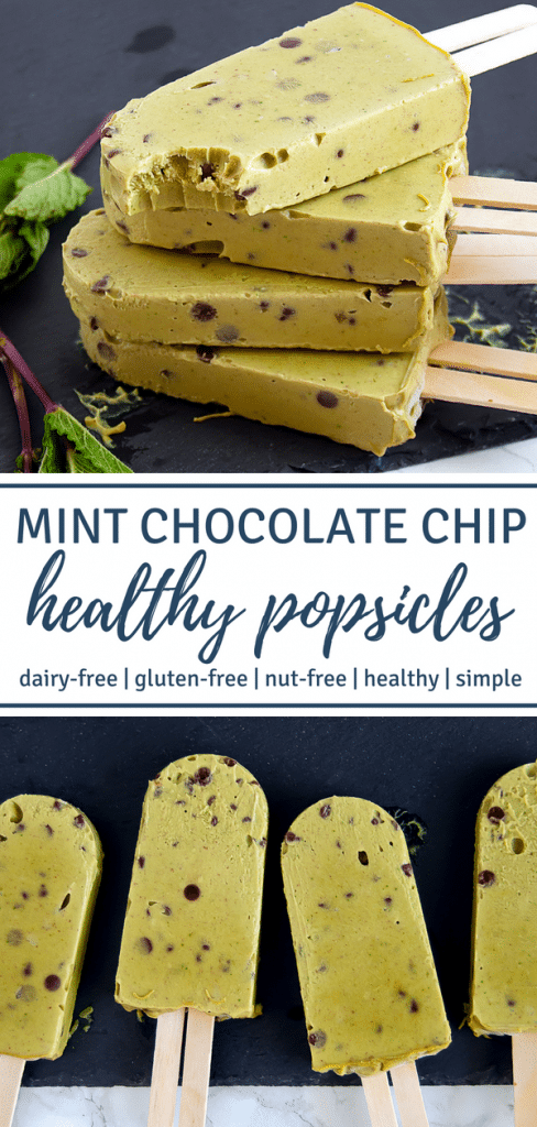 Healthy Mint Chocolate Chip Popsicles