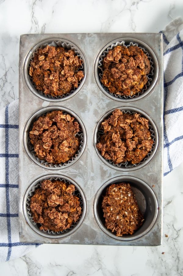 Wholesome oatmeal banana muffins are delicious and a perfect way to use up those brown bananas on your counter! gluten-free, nut-free, soy-free, egg-free, dairy-free, vegan