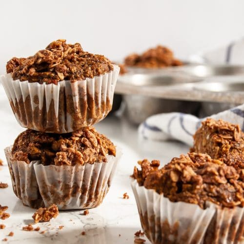 Wholesome oatmeal banana muffins are delicious and a perfect way to use up those brown bananas on your counter! gluten-free, nut-free, soy-free, egg-free, dairy-free, vegan