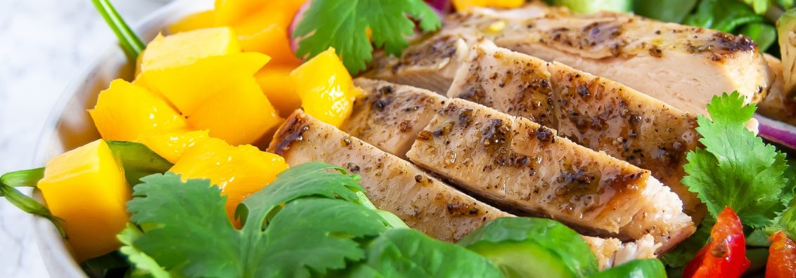 Mango Chicken Salad with Cilantro Lime Dressing