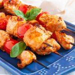 Tomato basil chicken kebabs make an easy, healthy chicken kebab recipe with a simple, flavorful tomato basil marinade. These tomato basil chicken kebabs are perfect for fresh summer grilling!