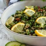 Naturally gluten-free and grain-free, this sunflower seed tabbouleh salad offers a fun and healthy variation packed with texture and fresh flavors.