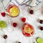 This sparkling berry cherry limeade is a refreshing, low-sugar drink that's easy to make at home with a few simple, real food ingredients.