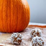 Collagen pumpkin protein balls are the perfect fall high protein snack! They're lightly sweetened with medjool dates and are full of  high fiber foods, too!