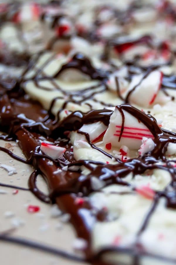 This triple chocolate peppermint bark is a delicious holiday treat, perfect for enjoying with family or giving as an edible holiday gift to loved ones!