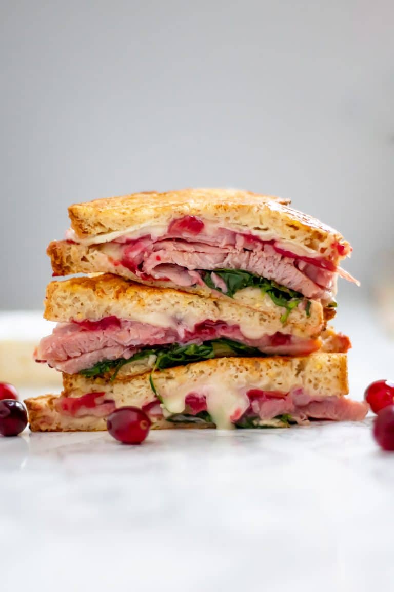 Leftover Ham and Brie Sandwich with Cranberry Sauce