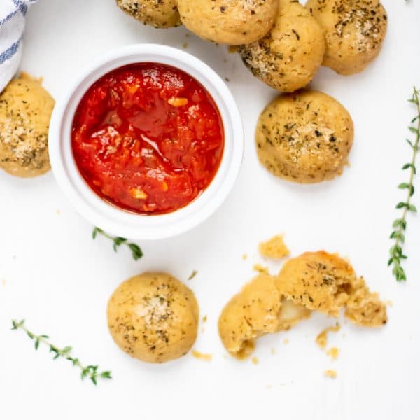 These mini cheesy rolls are delicious grain-free, gluten-free cheese stuffed bread rolls! They're the perfect healthy appetizer recipe for game days and parties!