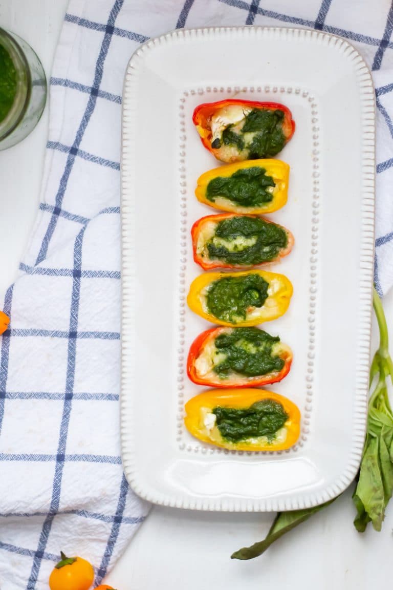 Stuffed Mini Peppers with Brie and Pesto