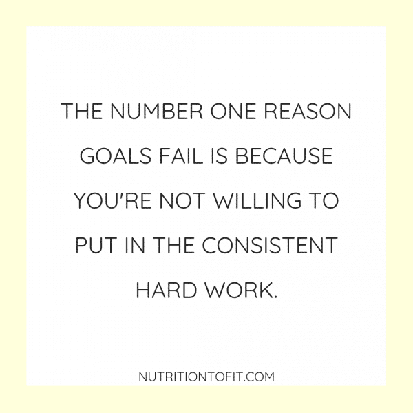 The number one reason goals fail is because you're not willing to put in the consistent hard work. Learn how to set goals that you can actually achieve.