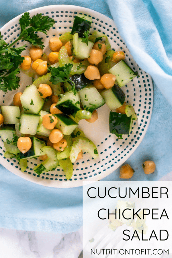 Cucumber Chickpea Salad Pinterest Graphic