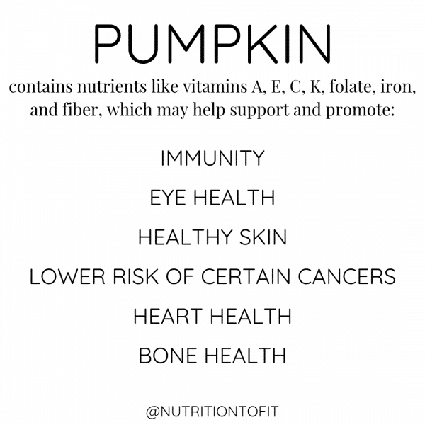 health benefits associated with nutrients in pumpkin