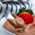 pinterest graphic of chocolate yogurt