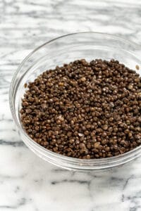 a bowl of cooked lentils