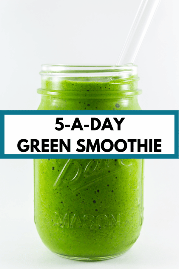 green smoothie with text "5 a day smoothie"