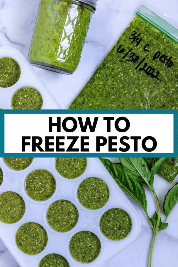 pesto with text overlay "can you freeze pesto"