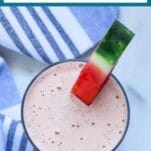 watermelon and banana smoothie with a watermelon garnish