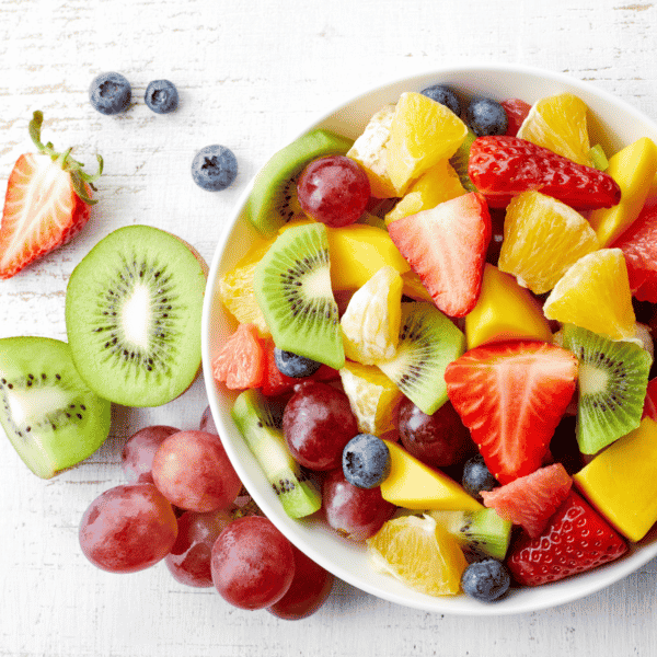 bowl of cut fruit for quick healthy snacks