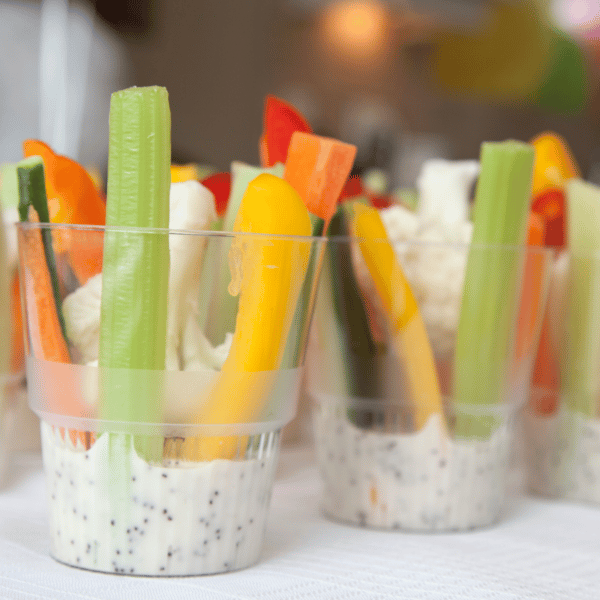 veggies and dip for quick healthy snacks