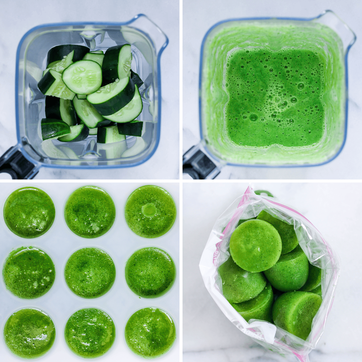 Step-by-Step Instructions to Make Cucumber Ice Cubes