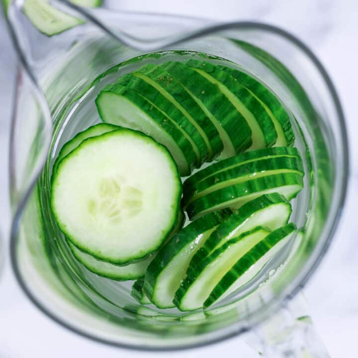 pitcher of cucumber water