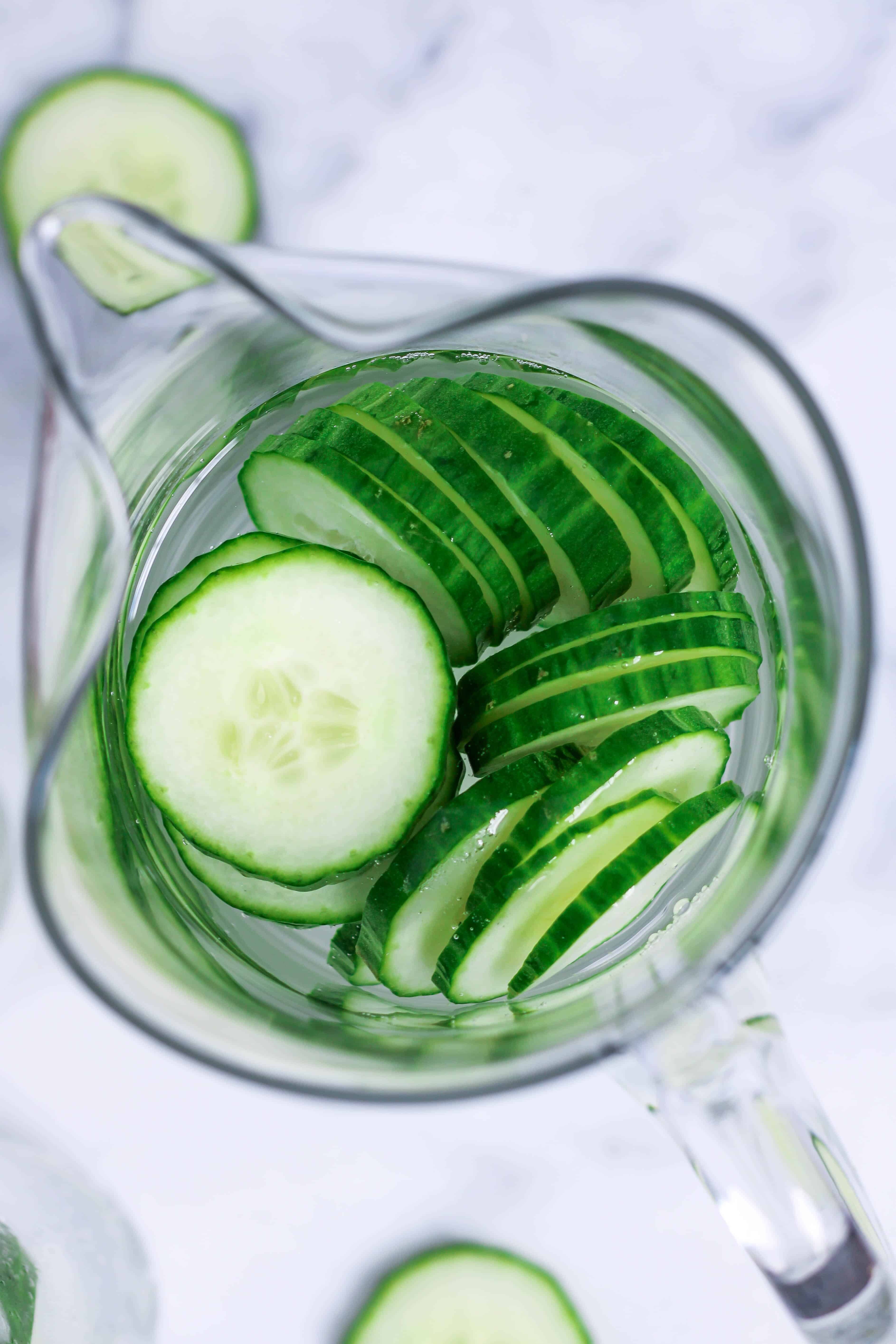 pitcher of cucumber water