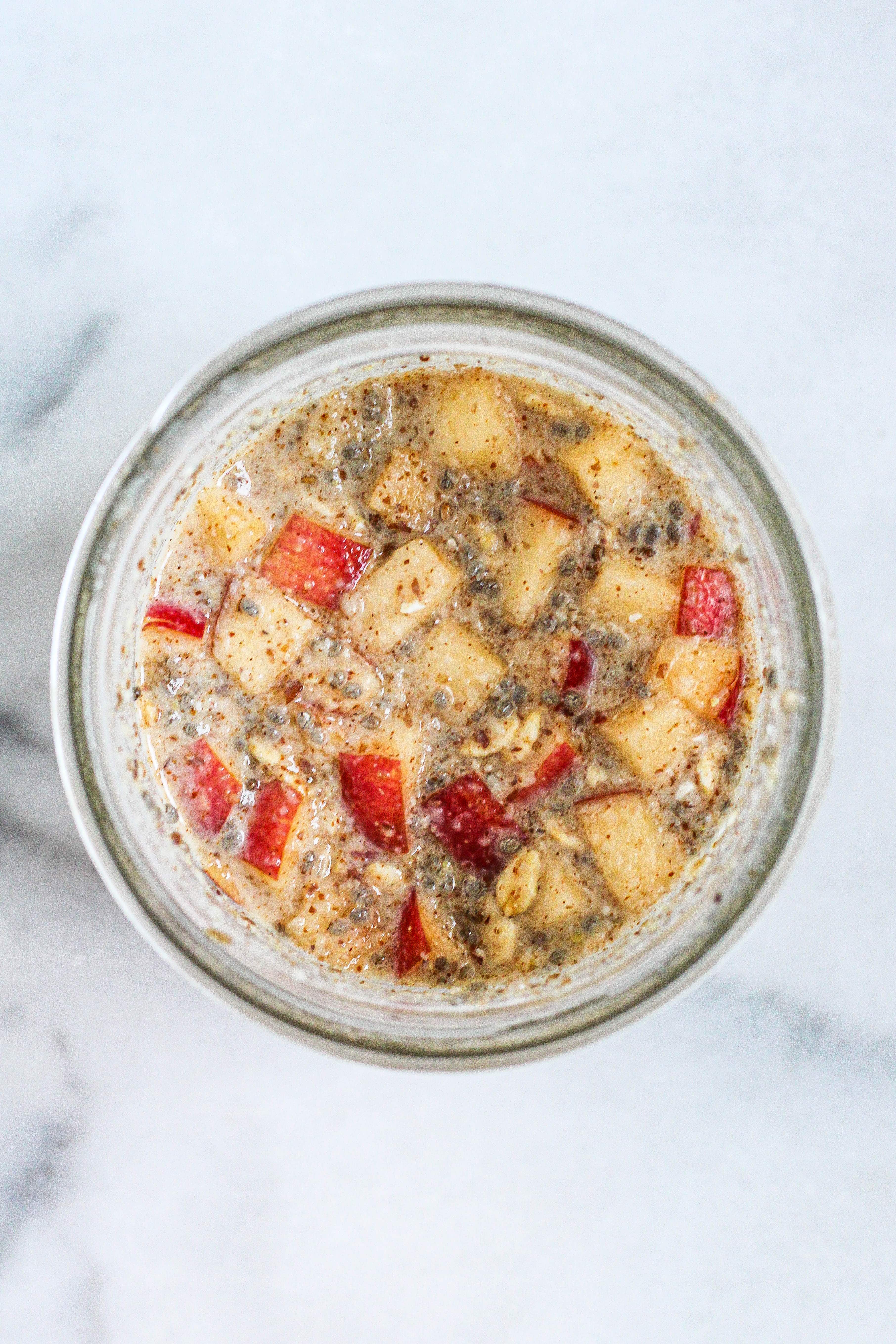 apple pie overnight oats after absorbing all night