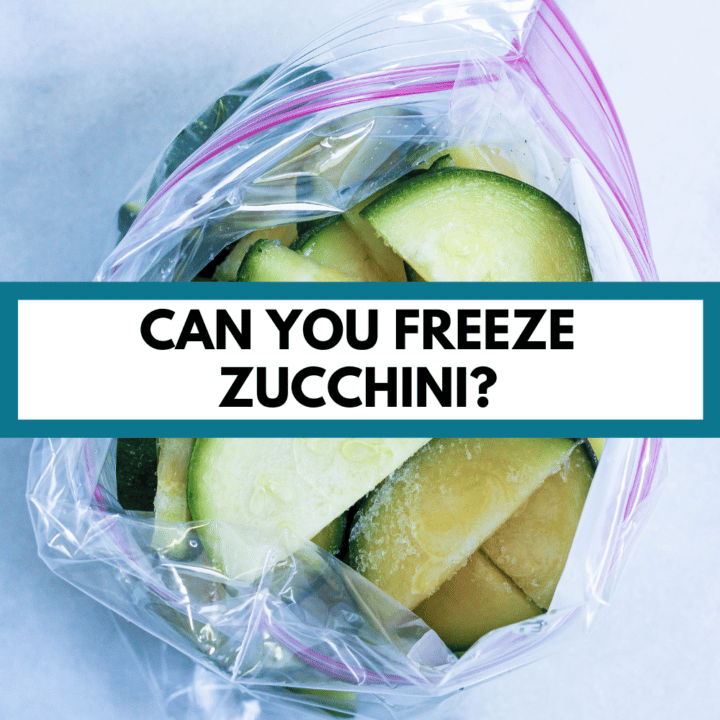 frozen zucchini with text overlay that reads, "can you freeze zucchini"