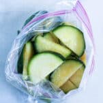 frozen zucchini in a bag
