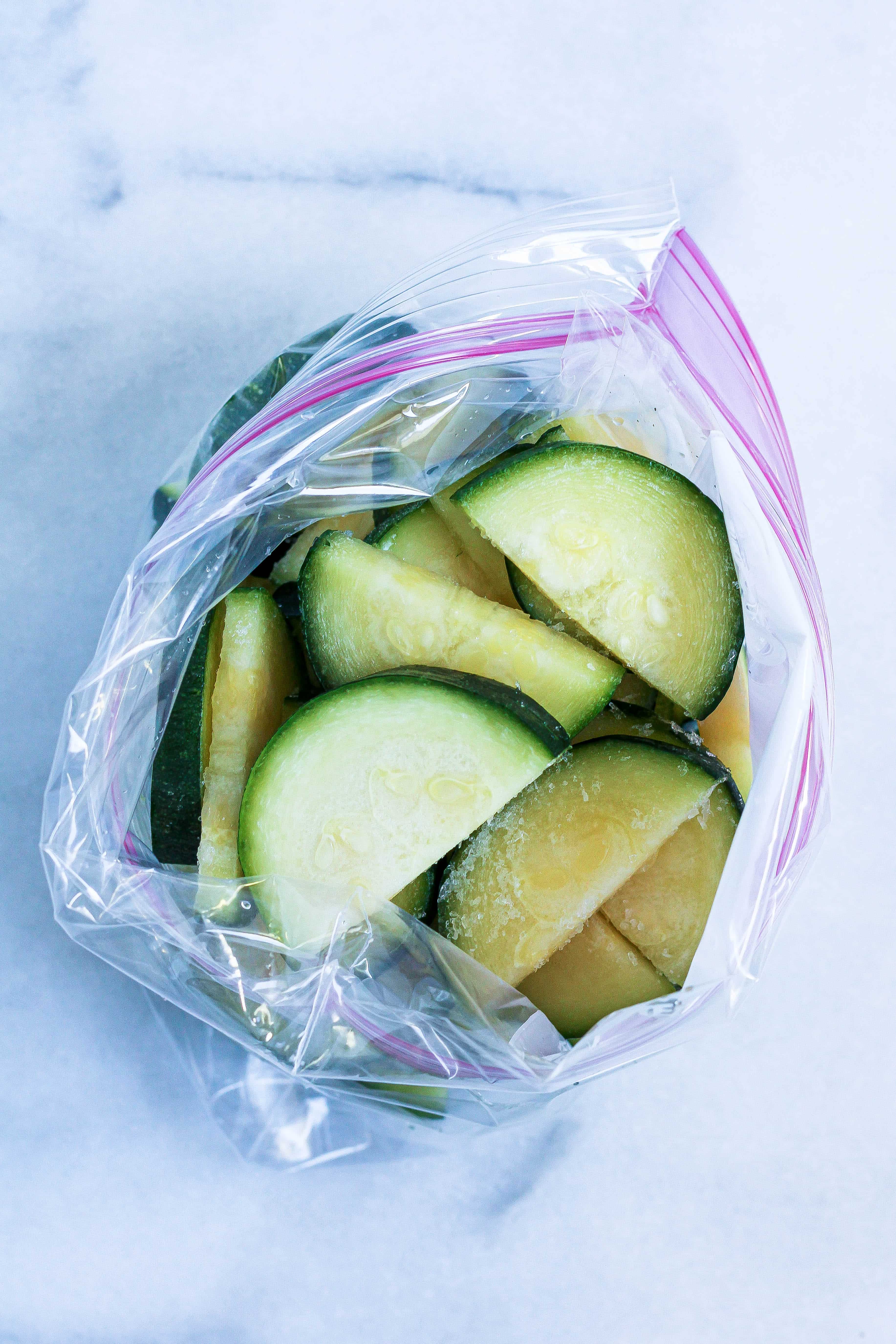 frozen zucchini in a bag