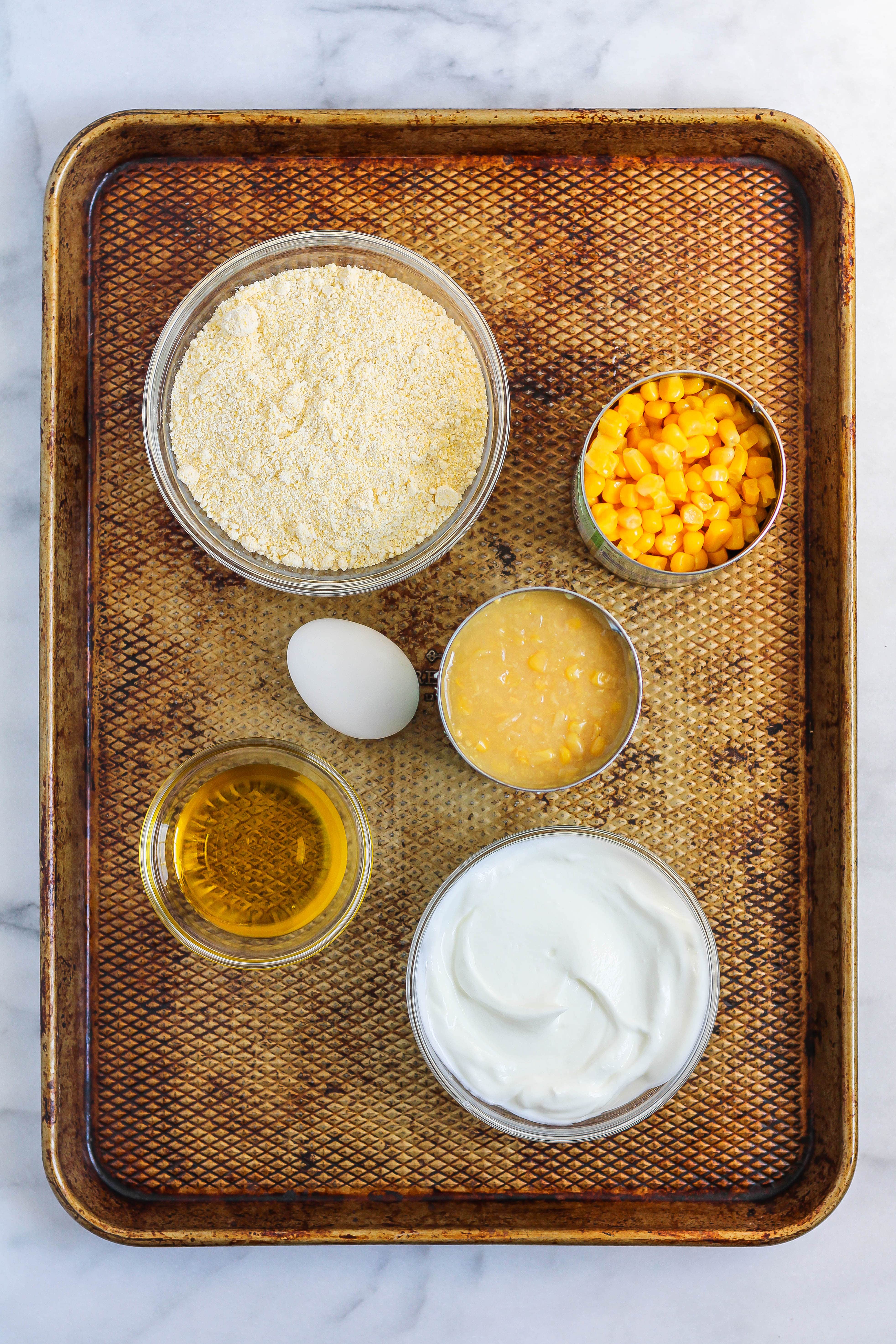 ingredients to make healthy corn casserole