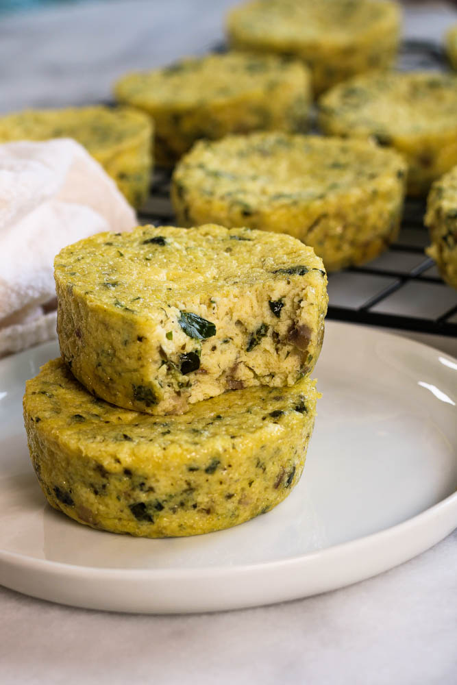 Kale and Mushroom Egg Bites with Pesto