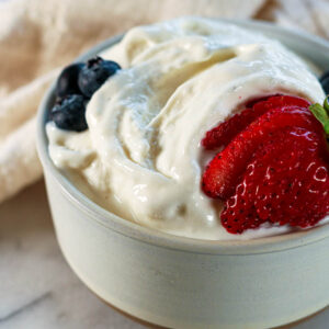 Ninja Creami frozen yogurt with fruit
