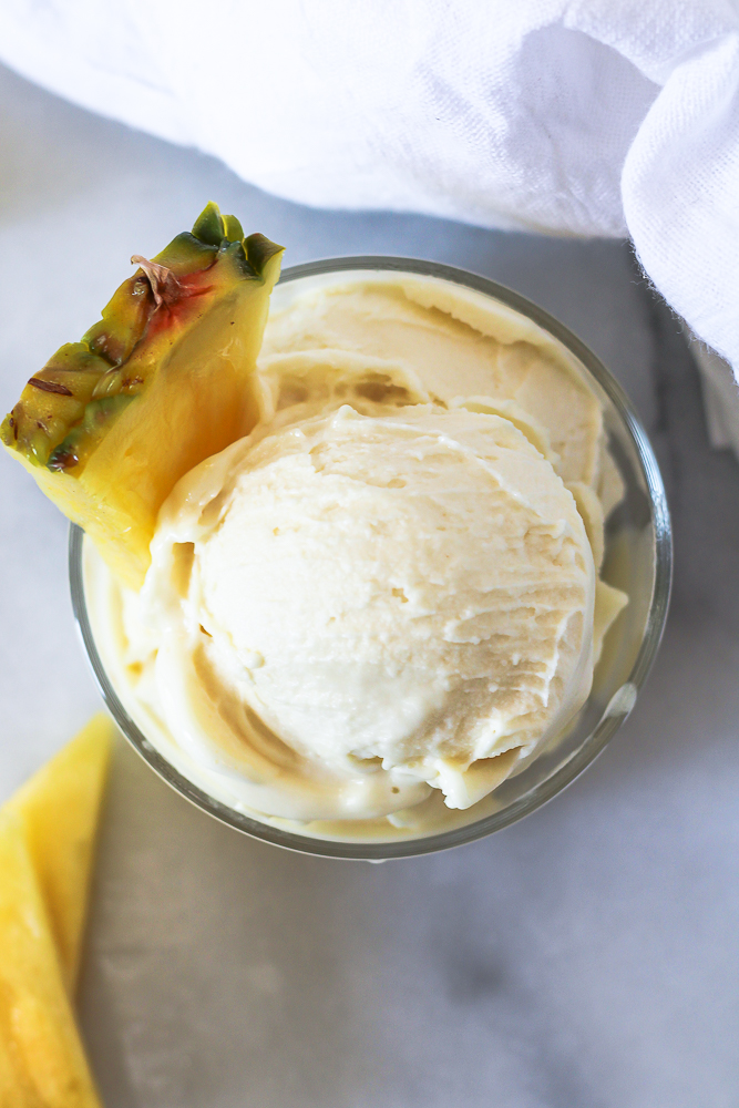 a small glass bowl of ninja creami dole whip