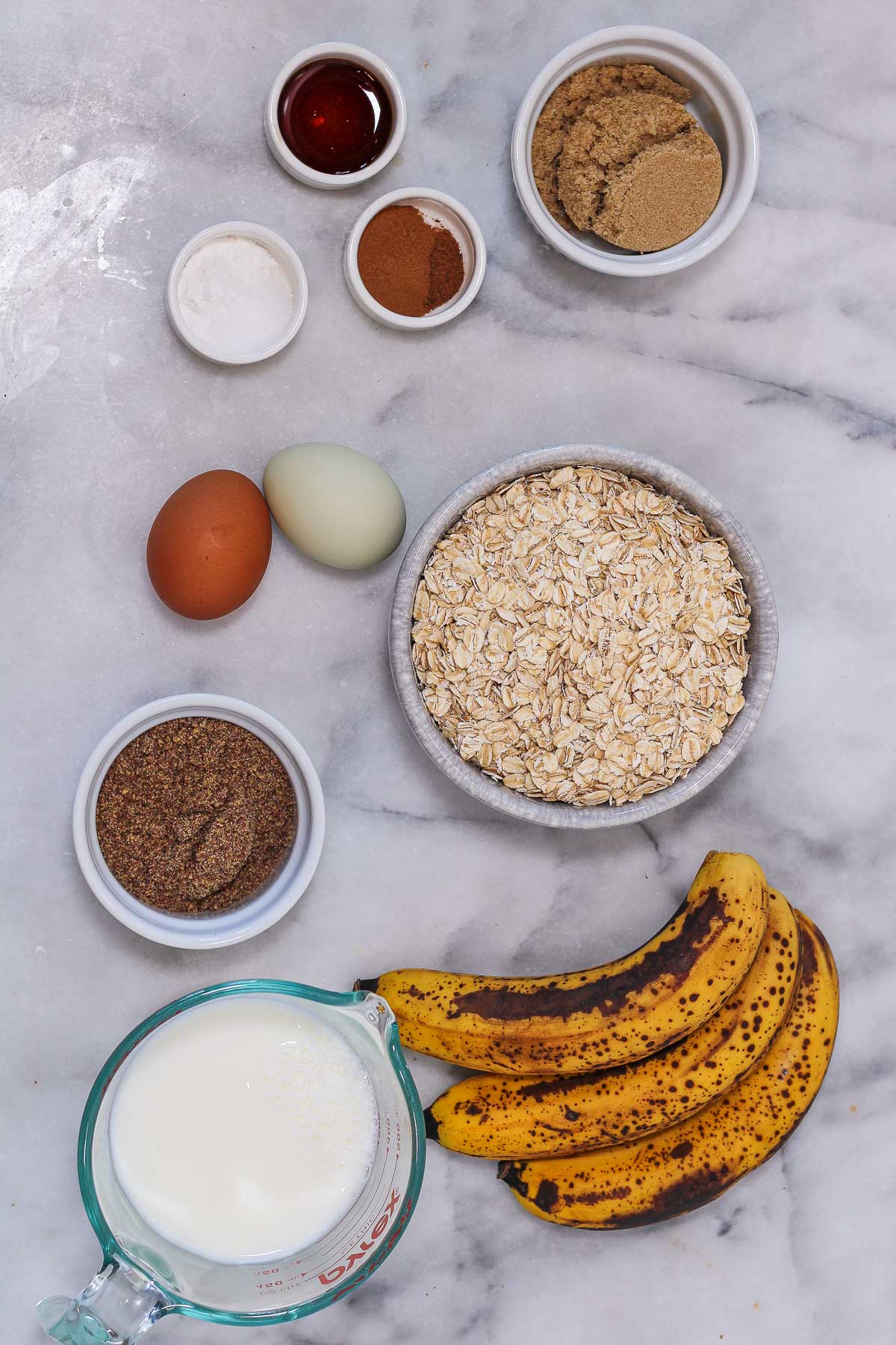ingredients to make banana bread baked oatmeal
