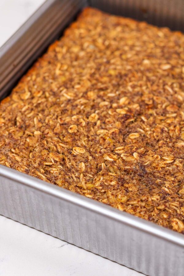 banana bread baked oatmeal after baking